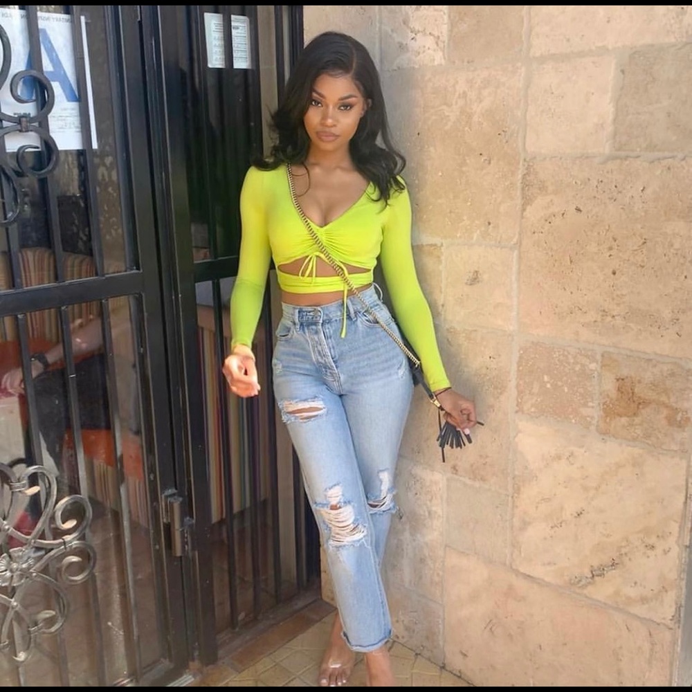 Neon yellow crop top